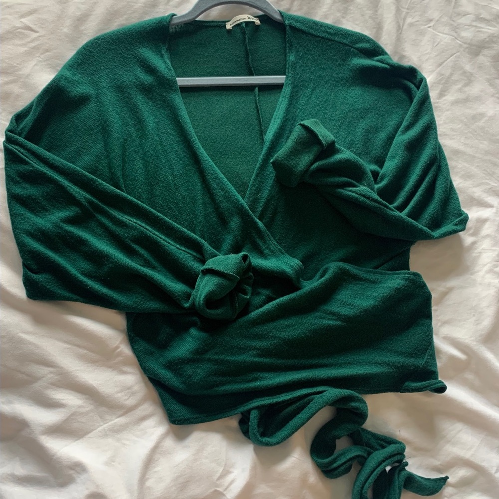 Reformation Azra Top in Emerald, size M